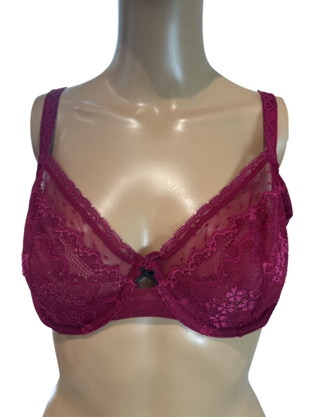 Felina Underwire Lace Bra - Red/Magenta (38C)